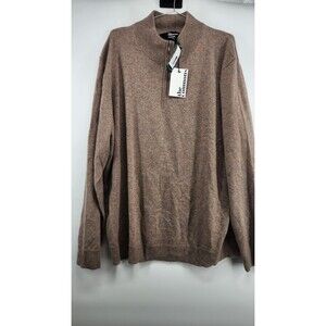 The Commons Men's Brown XXL 100% Cashmere 1/4 Zip Sweater NWT